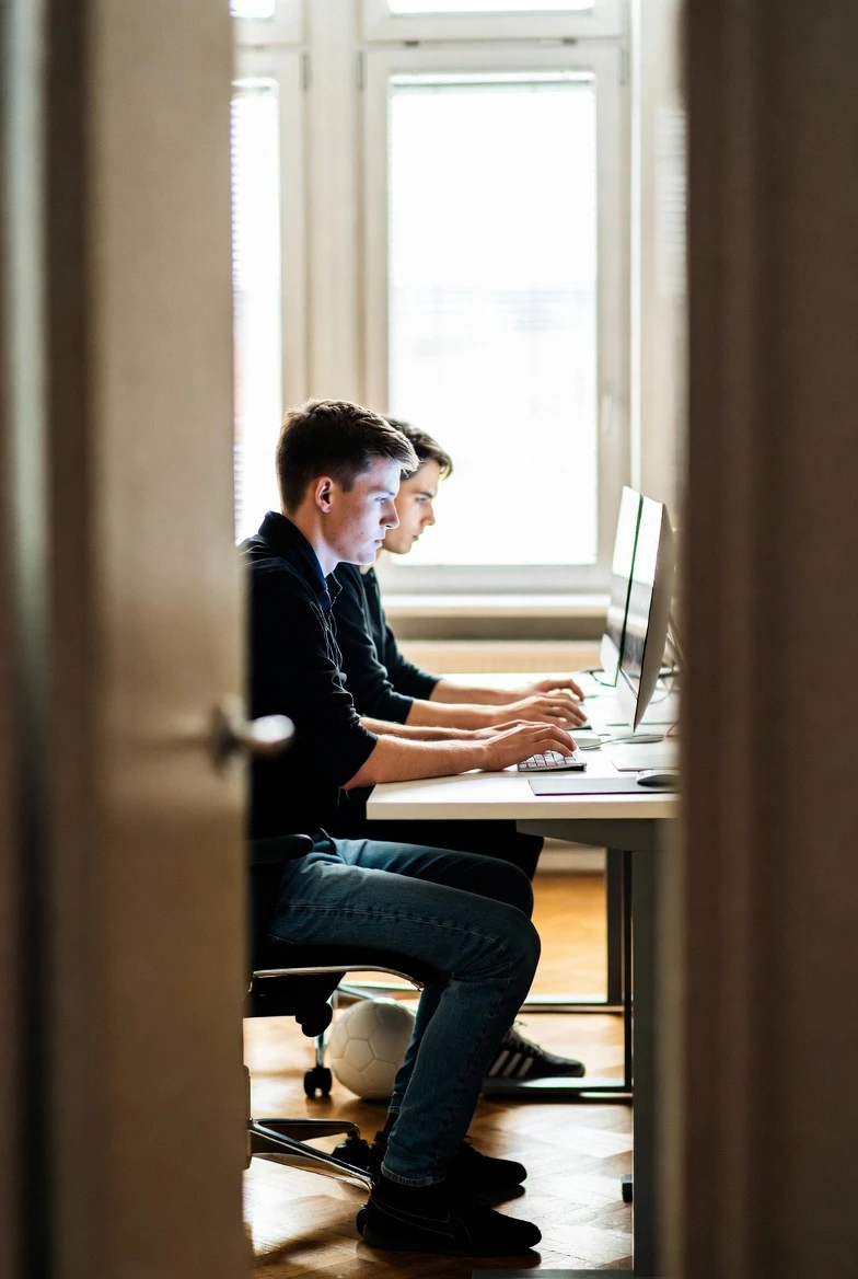 Two developers at desk